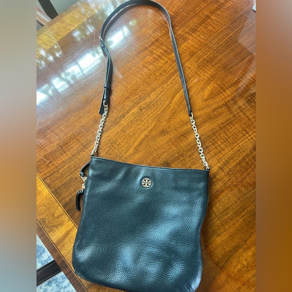 Tory Burch - Black Leather Crossbody (expandable)